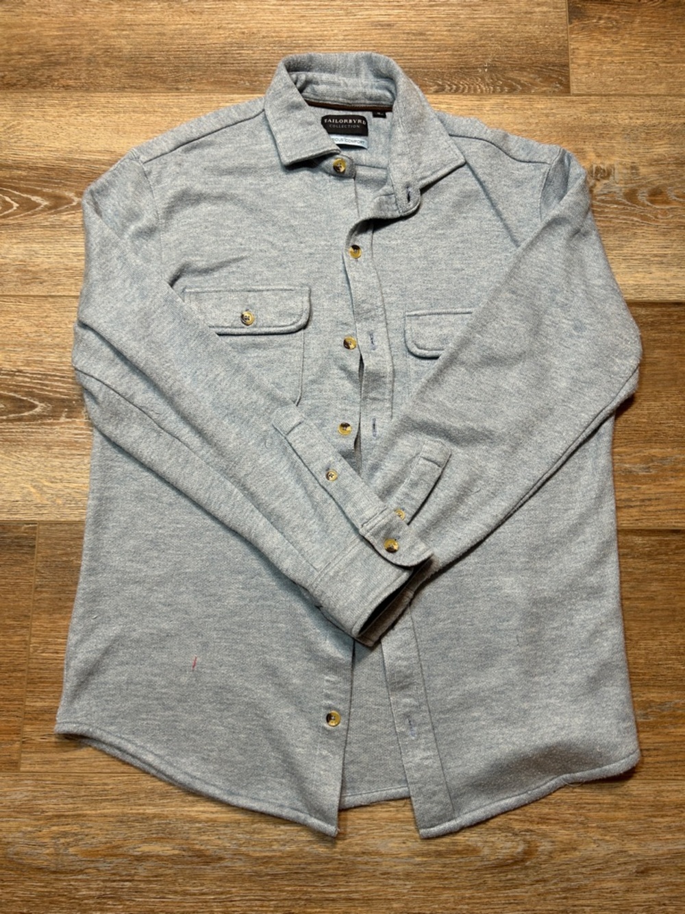 Tailorbyrd Gray Luxurious Comfort Casual Button-Down Shirt Jacket